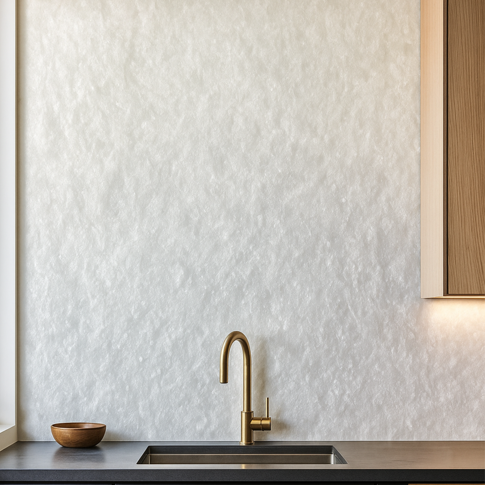 VeloStone™ Crystal White Flexible Natural Stone Wall Panel - 114" X 48" (38Ft²)